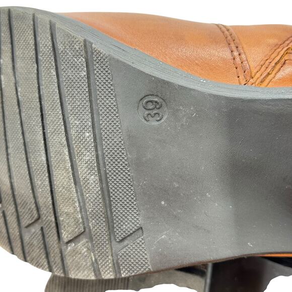 Lasocki Scrunchy Western Boot Leather Women's SZ 39 Leather Brown Zip Buckle - Picture 10 of 12